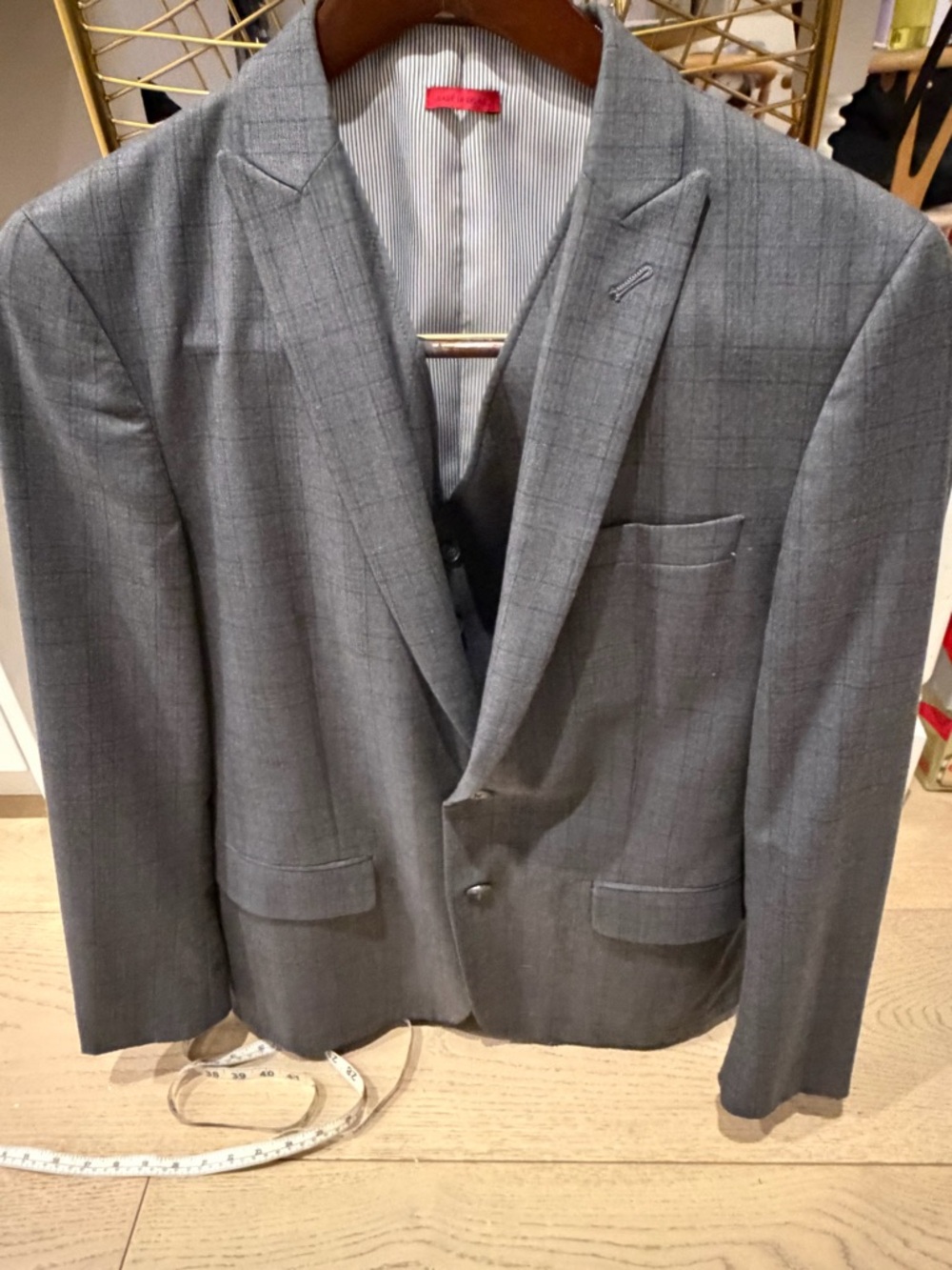 John varvatos great check 3 piece suit